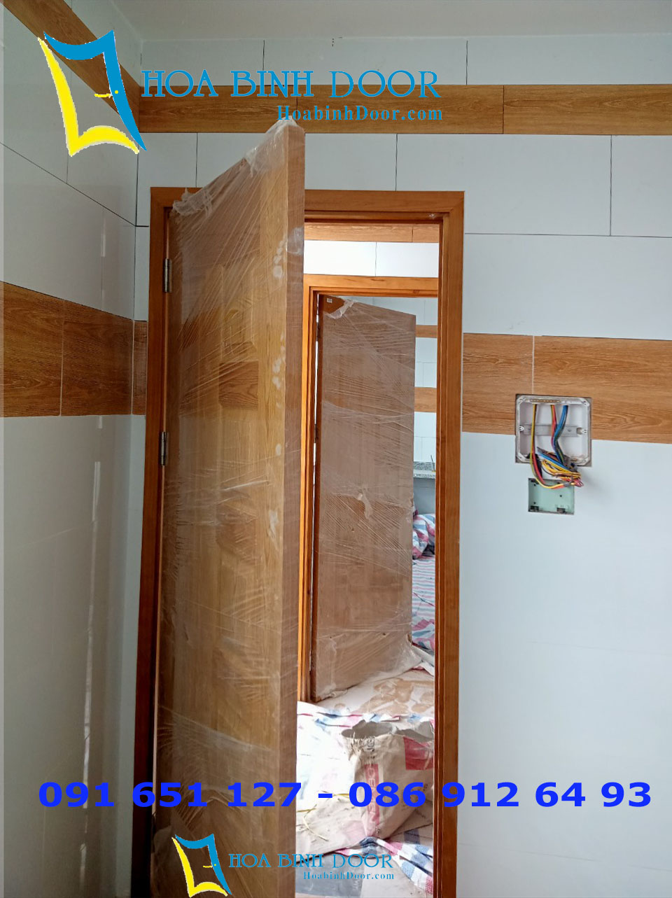 Mẫu Cửa Gỗ Công Nghiệp HDF Veneer đẹp tại Bình Qưới - Bình Thạnh