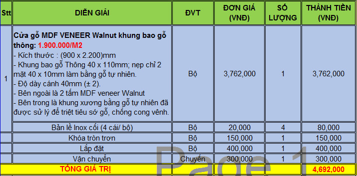 Nội, ngoại thất: Cửa Gỗ Công Nghiệp MDF Veneer – Cửa Gỗ Giá Rẻ HoaBinhDoor Ha2