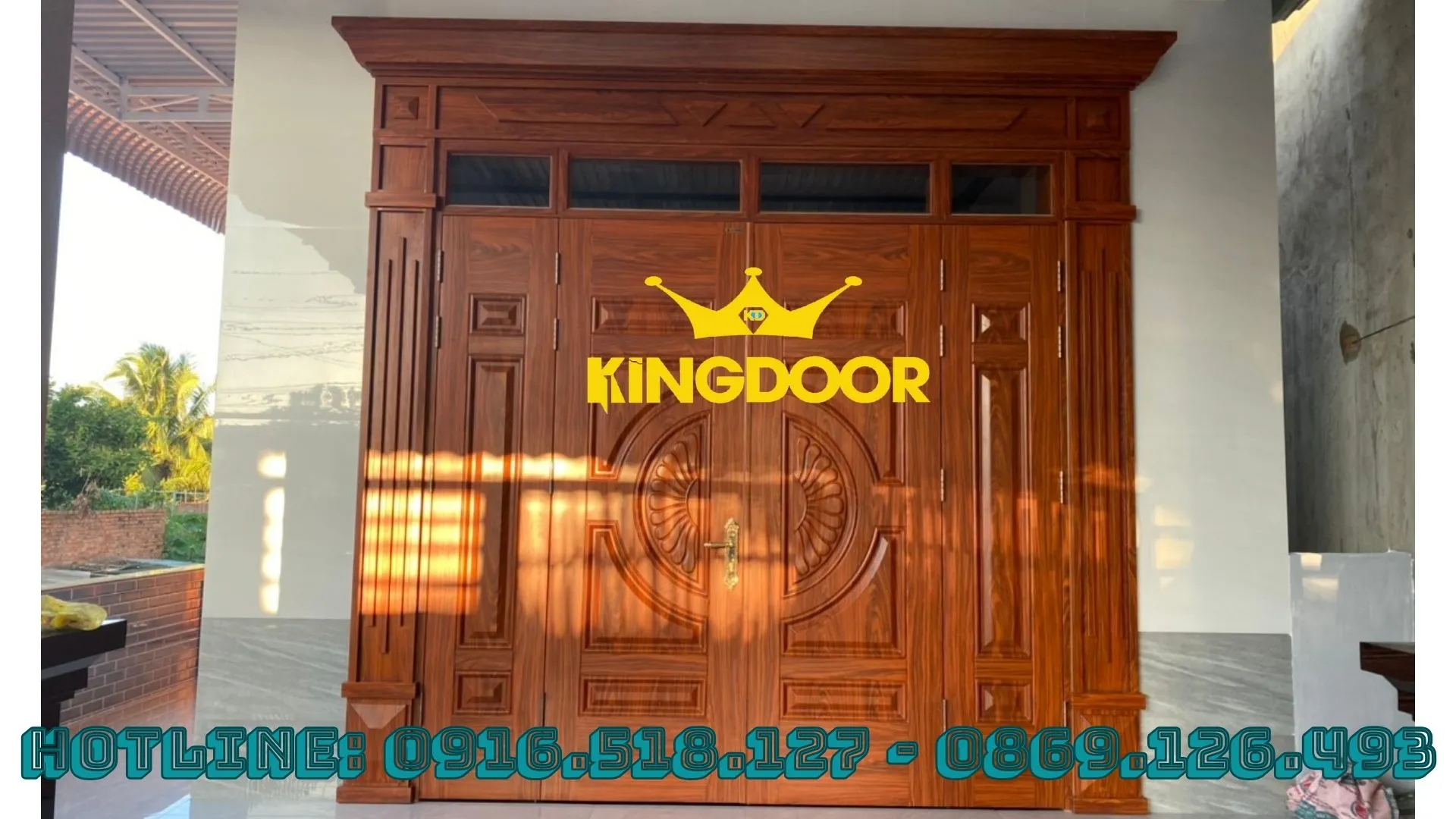 Mẫu cửa thép vân gỗ 1 cánh