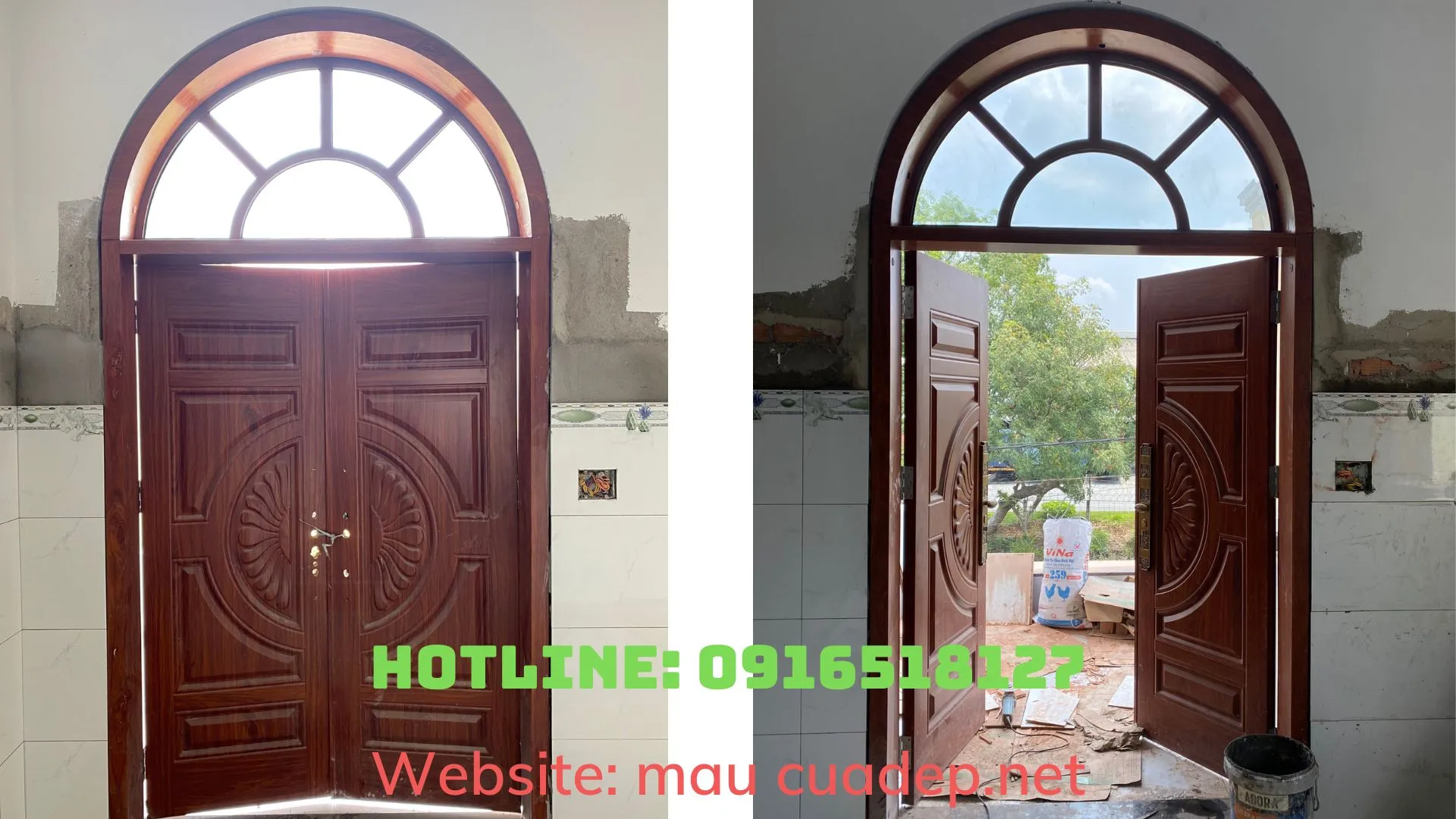 Mẫu cửa thép vân gỗ 1 cánh