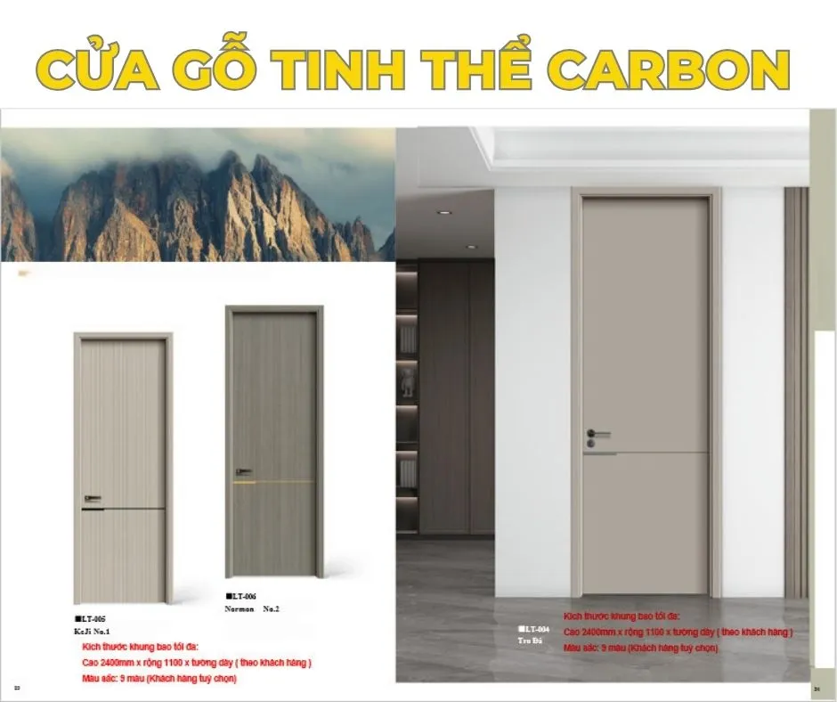 Báo giá cửa gỗ carbon tại Bạc Liêu