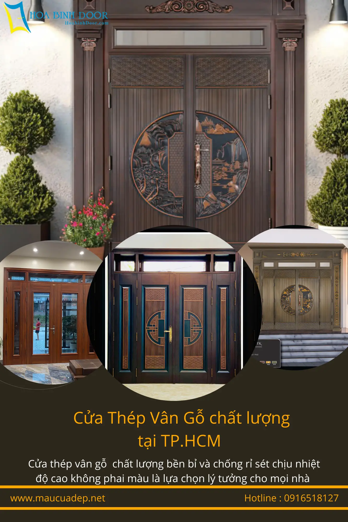 Cửa thép vân gỗ tại quận 2